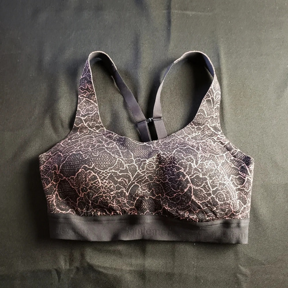 Lululemon Fine Form‎ Sports Bra Lacescape Spanish Rose Black / Black 32B - Picture 2 of 9